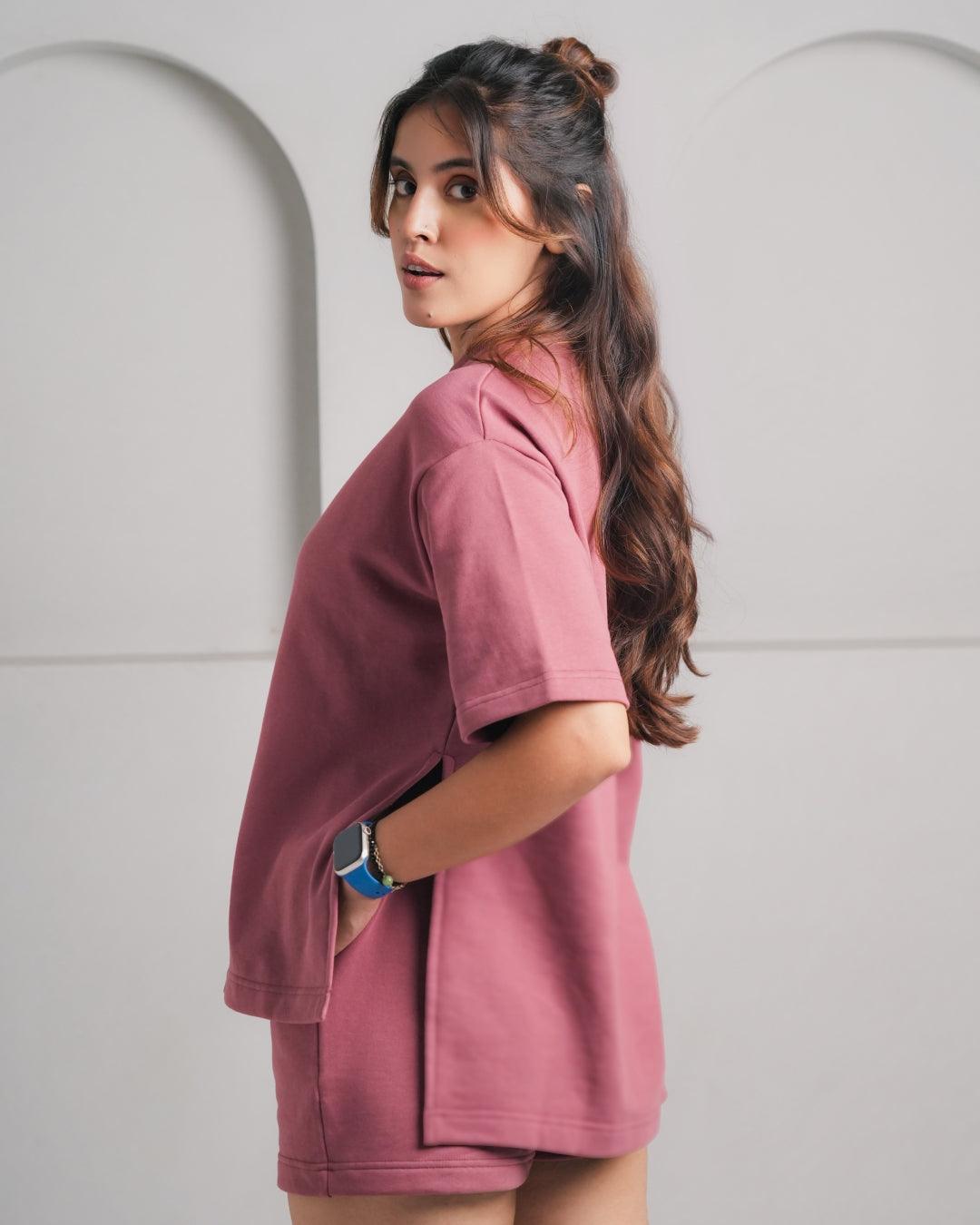 Azalea Set - Coral Knitted Oversized Co-ord