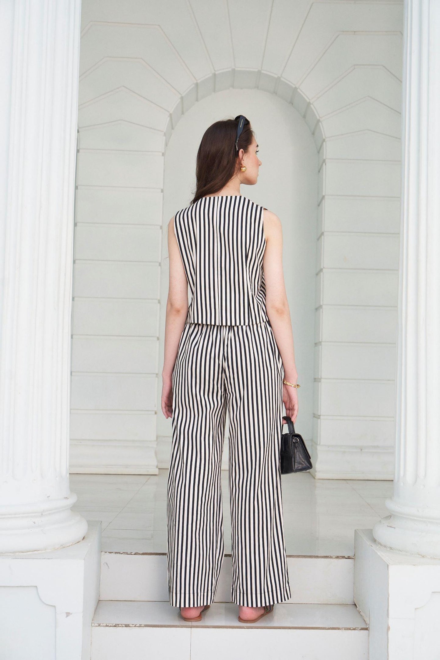 Astra Set – Printed Striped Waistcoat & Pant Co-ord