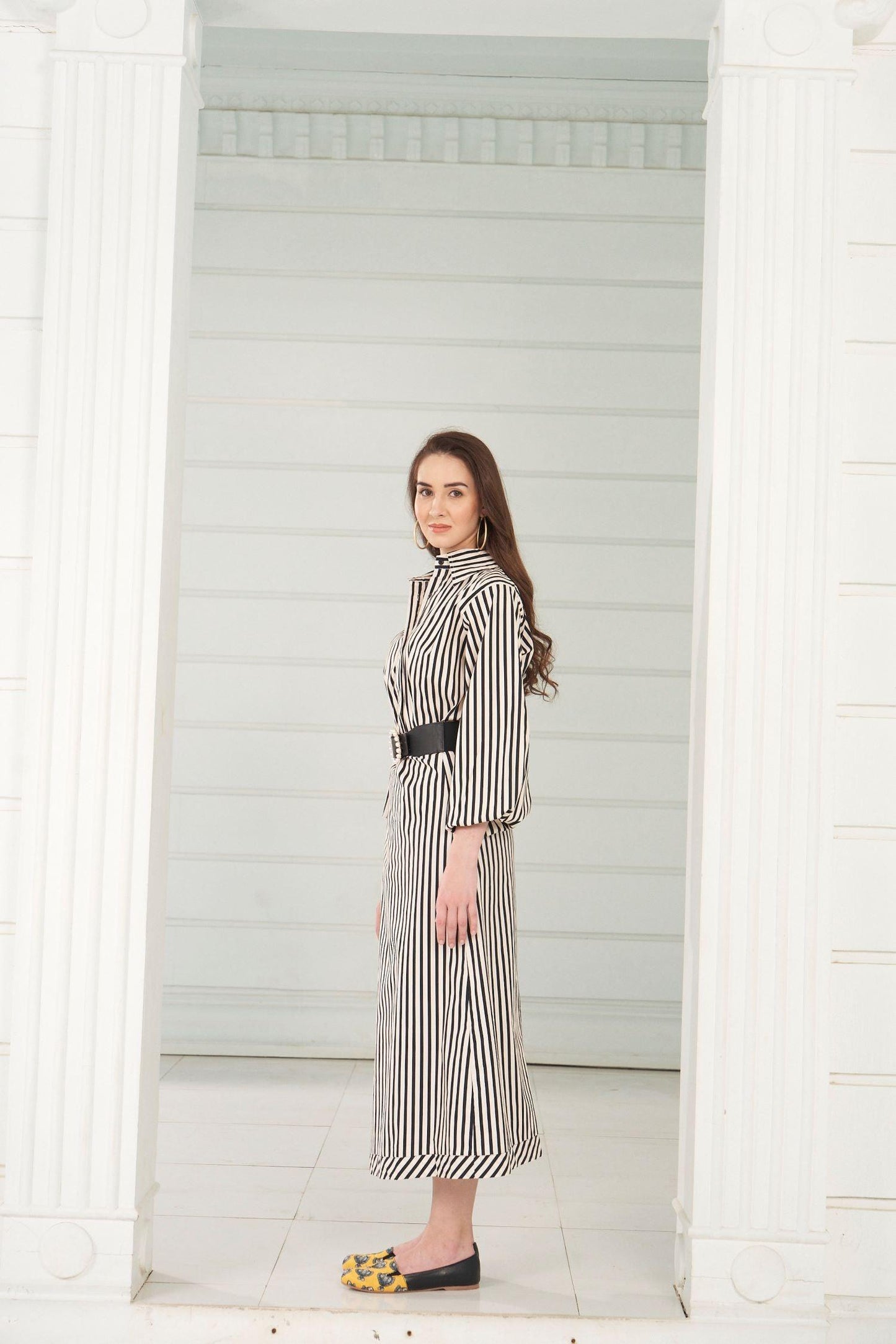 Aura Skirt - Printed Striped Wrap Skirt