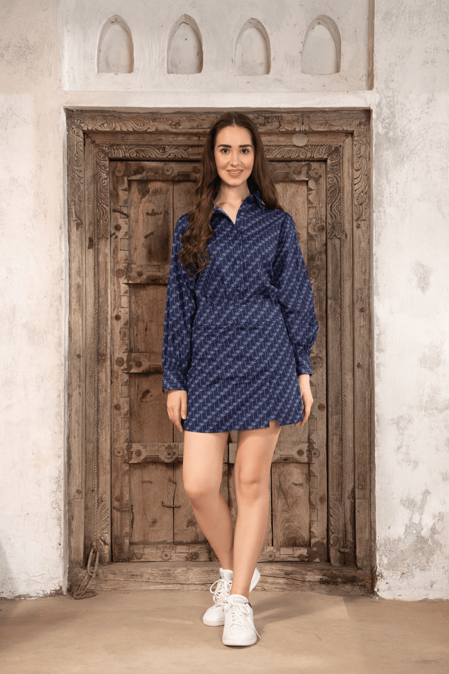 Mellow Set – Blue Printed Shirt & Skort Co-ord
