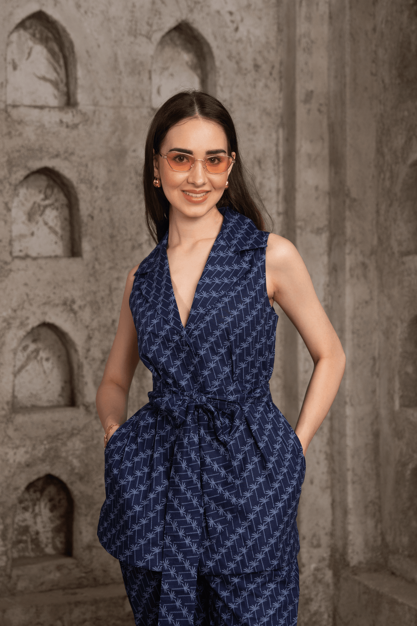 Aurelia Set – Printed Sleeveless Blazer & Pant