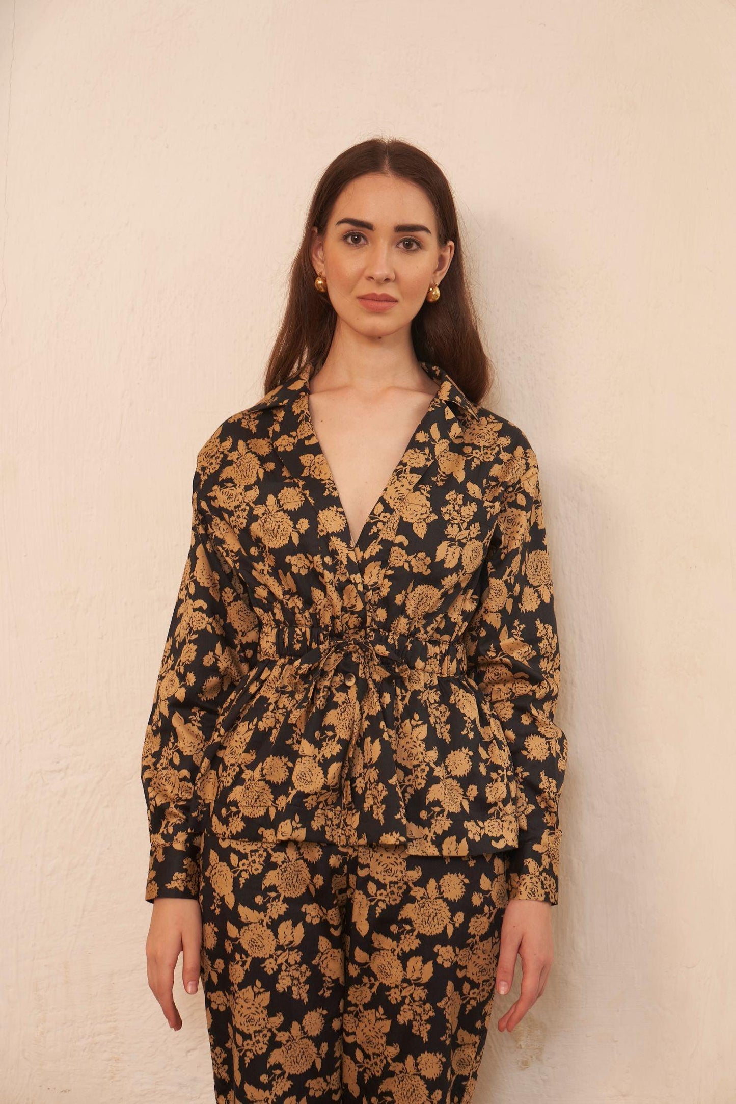 Amara Set – Printed Floral Belted Top & Pant Co-ord