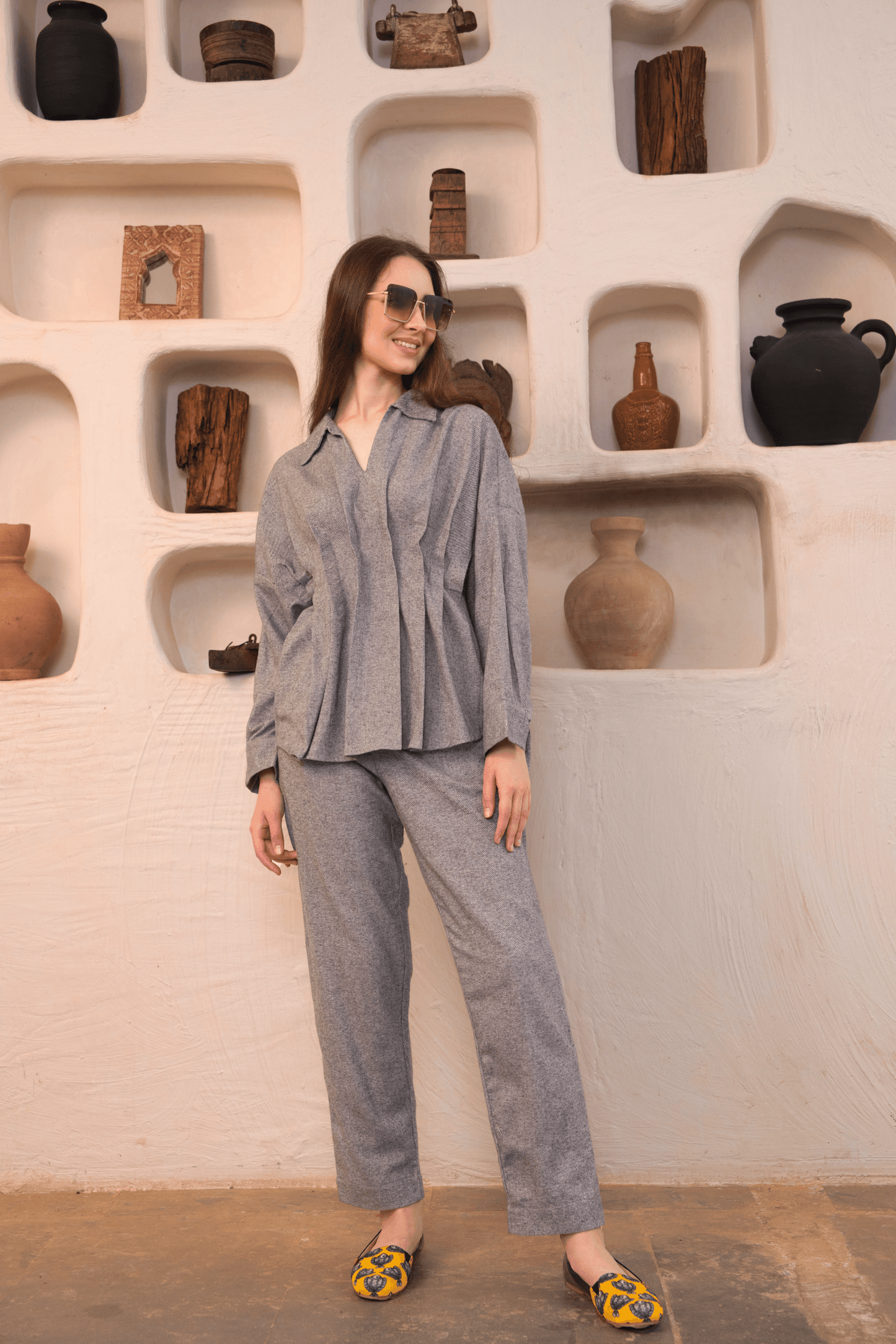Vela Pant – Grey Cotton Flannel Pant