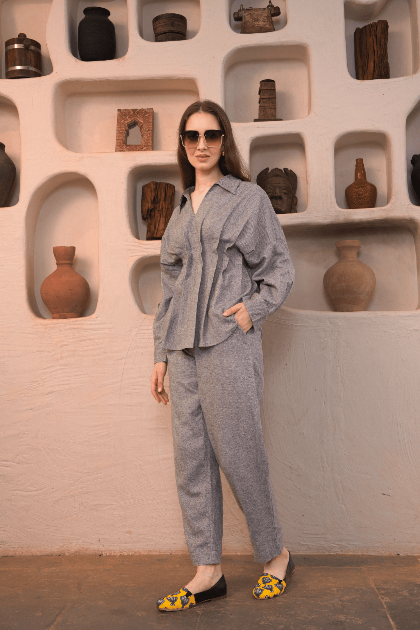Vela Pant – Grey Cotton Flannel Pant