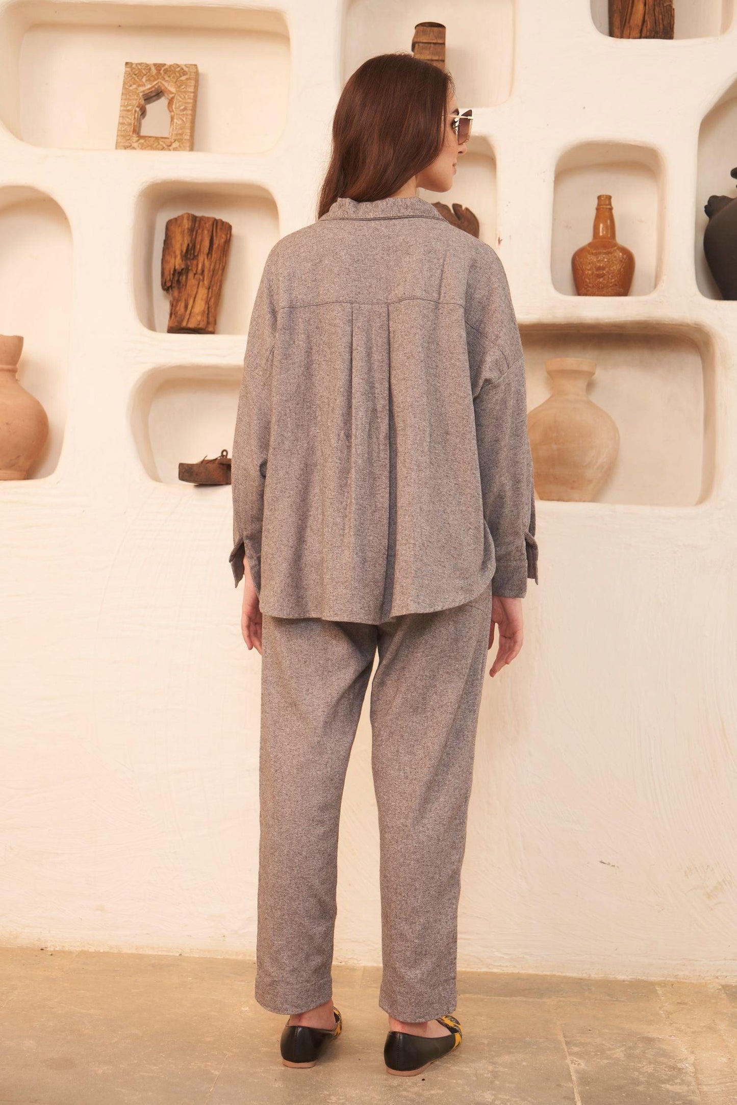 Vela Pant – Grey Cotton Flannel Pant