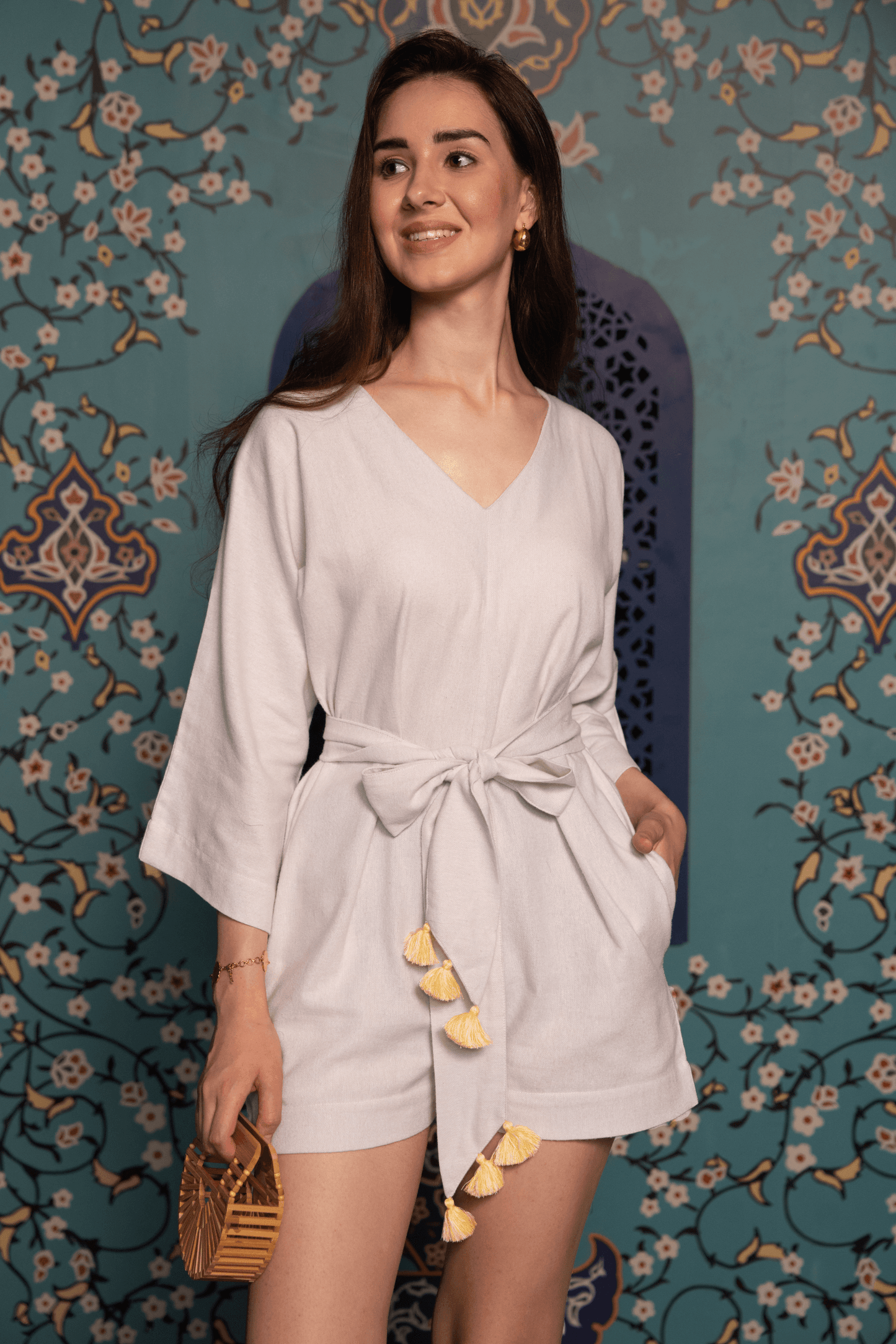 Serene Playsuit – Cotton Flannel Playsuit with Belt