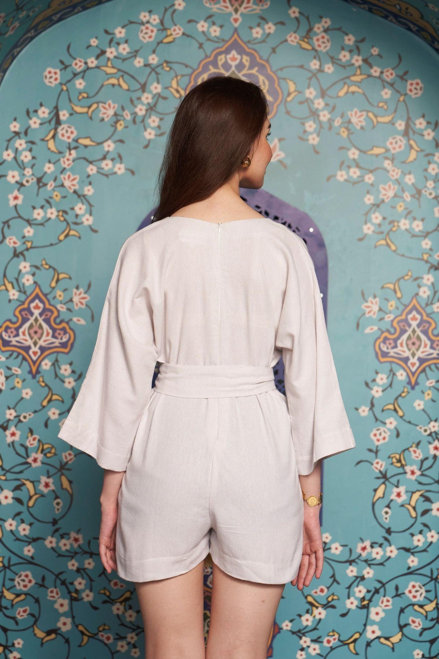 Serene Playsuit – Cotton Flannel Playsuit with Belt