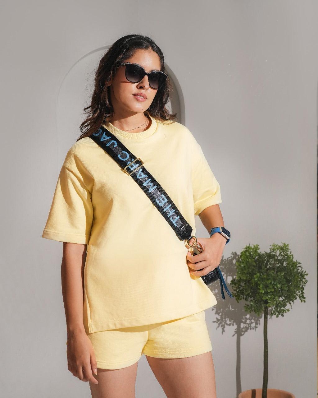 Sunny Set - Yellow Knitted Oversized Co-ord