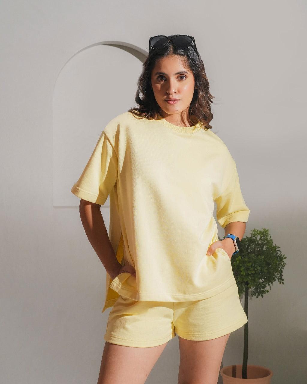 Sunny Set - Yellow Knitted Oversized Co-ord
