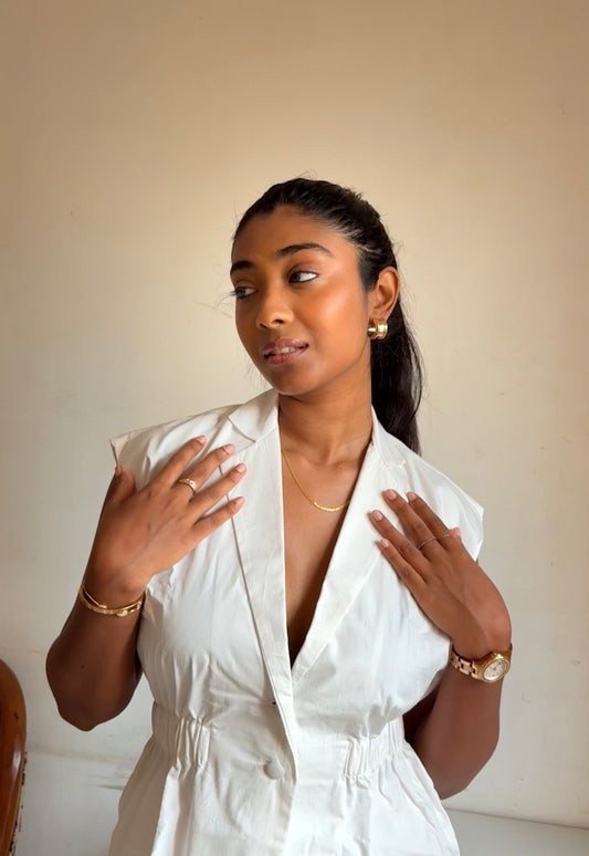 Luna Cap Sleeves Blazer Top & Shorts Set