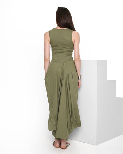 Goro Olive Embroidered Tank Top