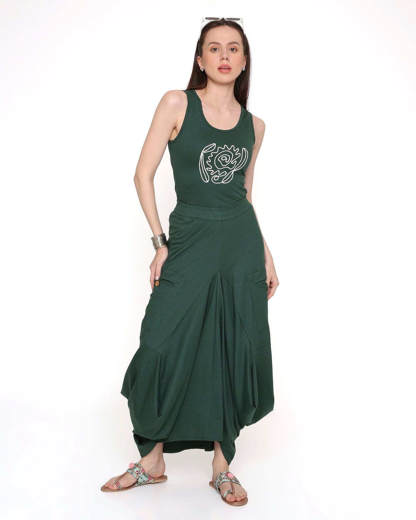 Goro Green Dhoti Skirt