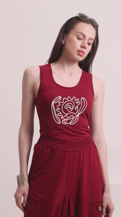 Goro Maroon Dhoti Skirt